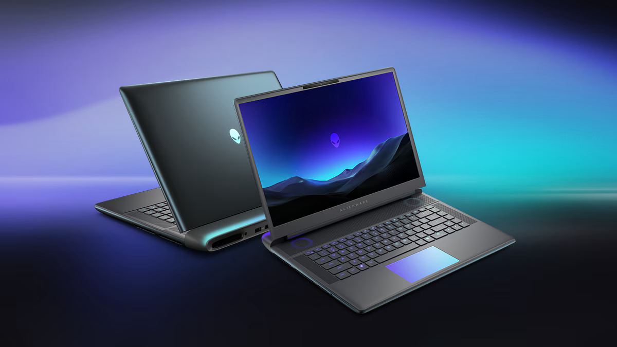 A couple of laptops on a blue and purple background
AI-generated content may be incorrect.